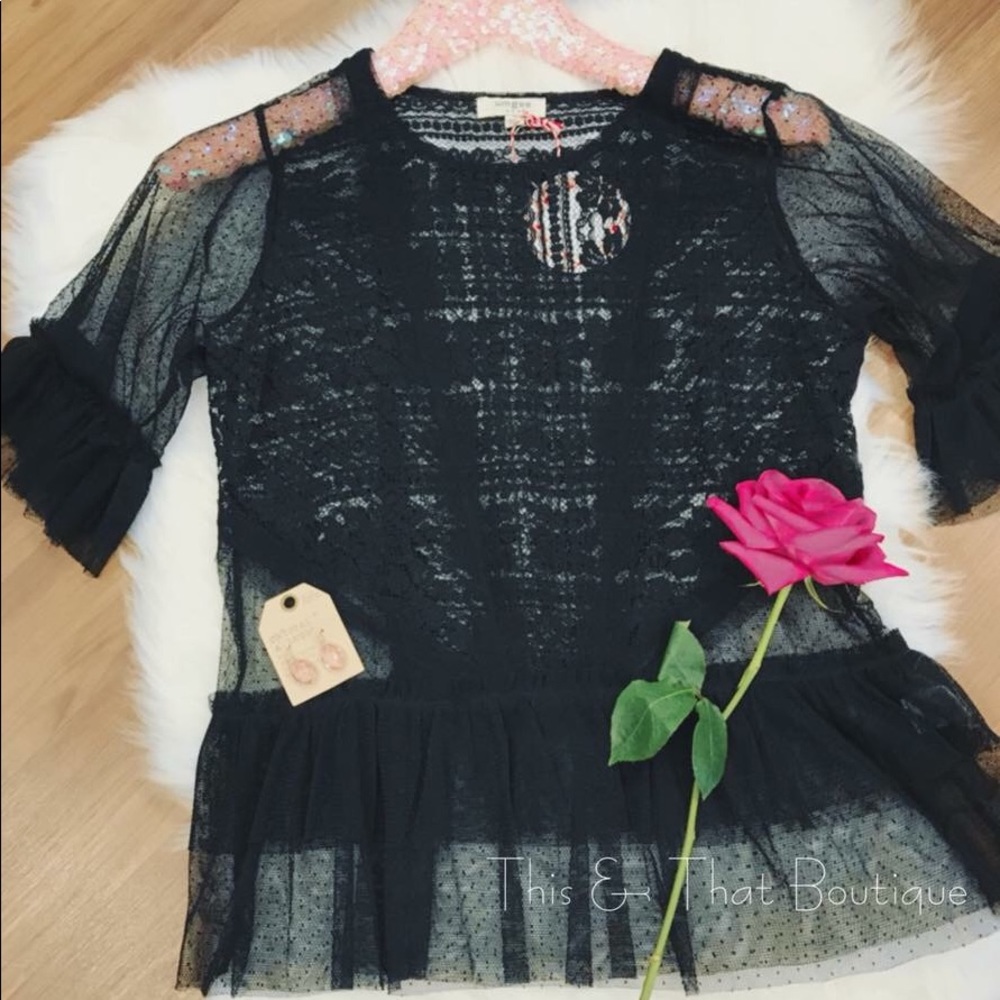 Umgee Black Lace Top